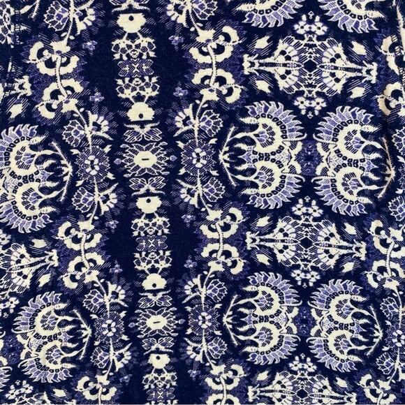 Maeve Swing Dress Blue Paisley Mock Neck with Pockets Small - Picture 8 of 9